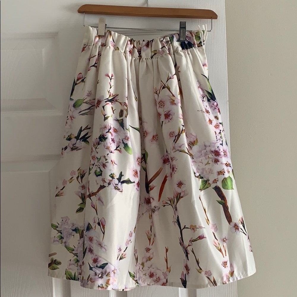 White Floral Skirt